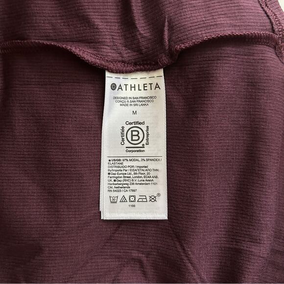 Athleta Maroon “Ease In Rib Tank” Racerback Breathable Workout Top Size Medium - Picture 13 of 16